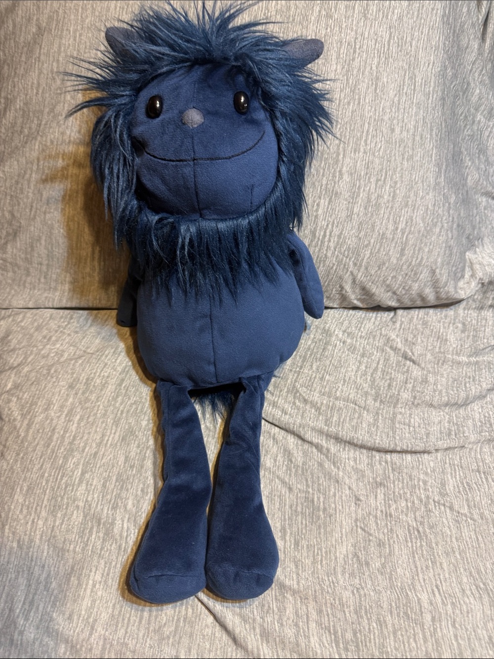 Jellycat Toy Navy Plush Long-Leg Cat Toy with Fluffy Mane